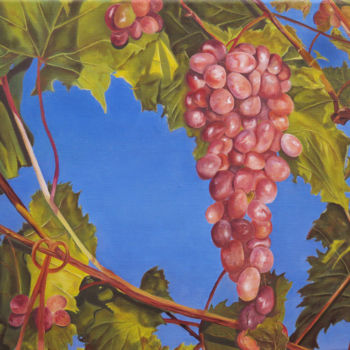 Peinture intitulée "Raisins" par Brigitte Menon, Œuvre d'art originale, Huile