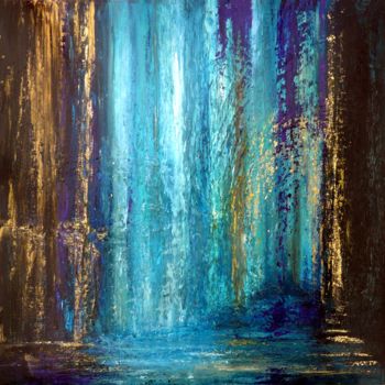 Painting titled "Fire and Water" by Brigitte Mostacci, Original Artwork, Acrylic Mounted on Wood Stretcher frame