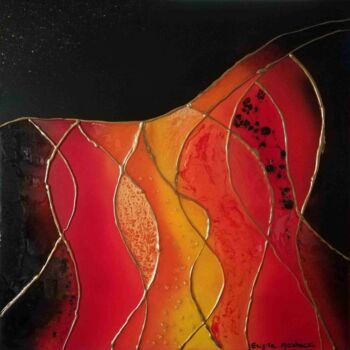 제목이 "Etna"인 미술작품 Brigitte Mostacci로, 원작, 아크릴 나무 들것 프레임에 장착됨