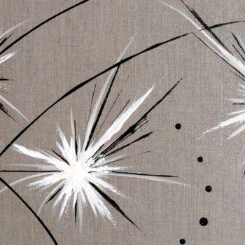 Peinture intitulée "Fireworks" par Brigitte Mostacci, Œuvre d'art originale, Acrylique Monté sur Châssis en bois