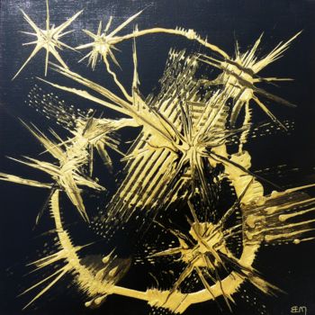 Malerei mit dem Titel "Galaxy" von Brigitte Mostacci, Original-Kunstwerk, Acryl Auf Keilrahmen aus Holz montiert
