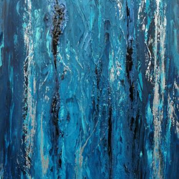 Malarstwo zatytułowany „Waterfall 2” autorstwa Brigitte Mostacci, Oryginalna praca, Akryl Zamontowany na Drewniana rama noszy