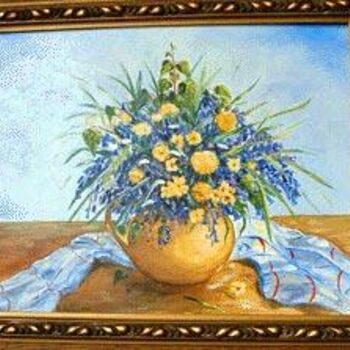 Pintura intitulada "bouquet" por Brigitte Nellissen (Ster), Obras de arte originais, Óleo