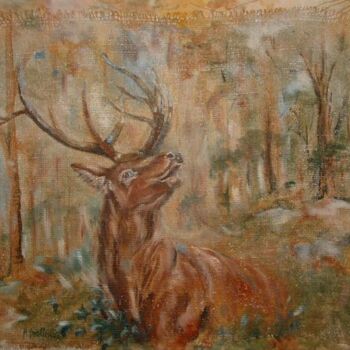 Pintura intitulada "cerf" por Brigitte Nellissen (Ster), Obras de arte originais, Outro