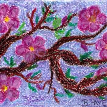 Σχέδιο με τίτλο "Branche d'arbre fle…" από Brigitte Payen (B.PAYEN), Αυθεντικά έργα τέχνης, Κερί