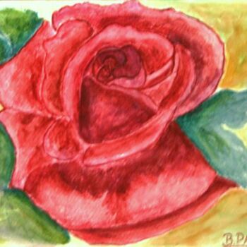 Peinture intitulée "ROSE AQUARELLE" par Brigitte Payen (B.PAYEN), Œuvre d'art originale, Autre
