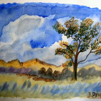 绘画 标题为“paysage montagnard…” 由Brigitte Payen (B.PAYEN), 原创艺术品, 水彩