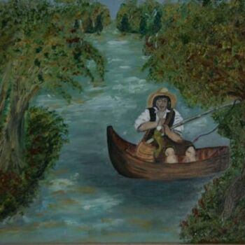Painting titled "Petit Poisson devie…" by Brigitte Payen (B.PAYEN), Original Artwork, Oil
