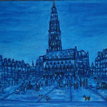 Pintura intitulada "LA PLACE DES HEROS…" por Brigitte Payen (B.PAYEN), Obras de arte originais, Óleo