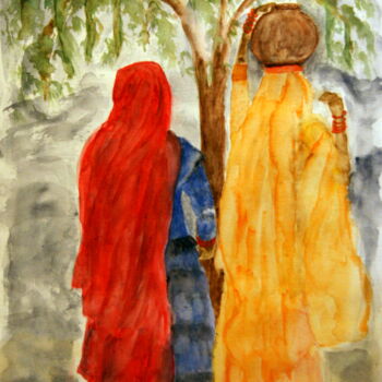 Painting titled "JOLIS VOILES DES  F…" by Brigitte Payen (B.PAYEN), Original Artwork, Watercolor