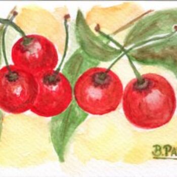 Pintura intitulada "LES CERISES" por Brigitte Payen (B.PAYEN), Obras de arte originais, Outro