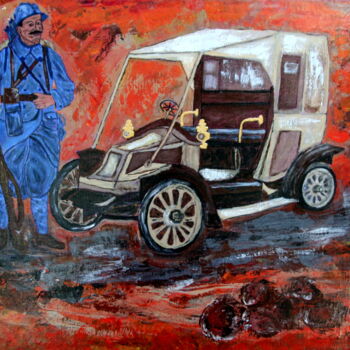 绘画 标题为“Taxi-de-la-marne-av…” 由Brigitte Payen (B.PAYEN), 原创艺术品, 其他
