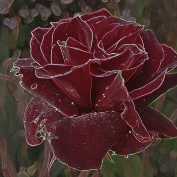 Fotografie getiteld "rose-baccara-graphi…" door Brigitte Payen (B.PAYEN), Origineel Kunstwerk