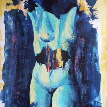 Peinture intitulée "la déchirure" par Brigitte Perez, Œuvre d'art originale, Acrylique