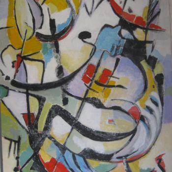 Painting titled "Variation musicale 2" by Loir, Original Artwork, Acrylic