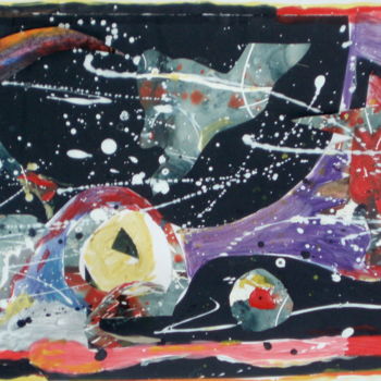 Painting titled "galaxie" by Loir, Original Artwork, Acrylic