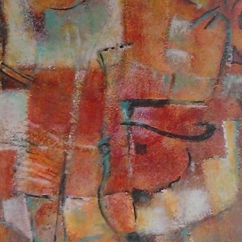 Painting titled "Symphonie orange" by Loir, Original Artwork, Acrylic