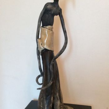 Escultura titulada "Femme licorne 3" por Brigitte Reina, Obra de arte original
