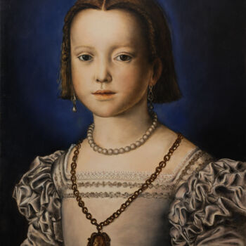 Painting titled "Bianca, d'Agnolo Br…" by Brigitte Rosa, Original Artwork, Oil