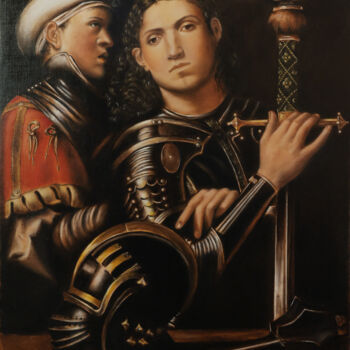 Pintura titulada "Portrait de guerrie…" por Brigitte Rosa, Obra de arte original, Oleo