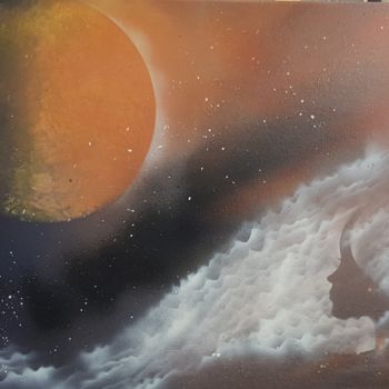 Painting titled "Clair de lune" by Brigitte.S, Original Artwork, Spray paint