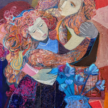 Картина под названием "Enlacement" - Brigitte Szpiro, Подлинное произведение искусства, Акрил