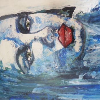 Malerei mit dem Titel "Mona" von Brigitte Bodo, Original-Kunstwerk, Öl