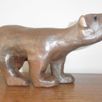 Sculpture intitulée "L' ours brun" par Brigitte Bodo, Œuvre d'art originale, Argile