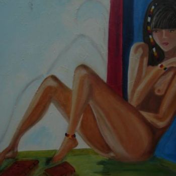 Painting titled "l'ado rebelle" by Brigitte Bodo, Original Artwork, Oil