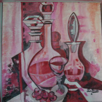 Peinture intitulée "La carafe rose" par Brigitte Bodo, Œuvre d'art originale, Acrylique