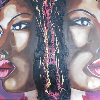 Painting titled "Beauté  Africaine 3" by Brigitte Bodo, Original Artwork, Oil