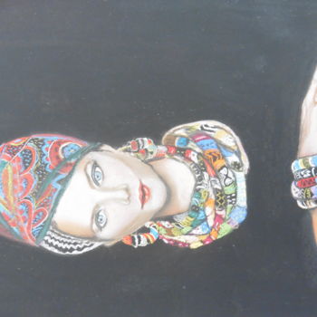 Painting titled "Marjane" by Brigitte Bodo, Original Artwork, Pastel