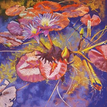Malerei mit dem Titel "Les Flamboyants du…" von Brigitte Charles, Original-Kunstwerk, Pastell