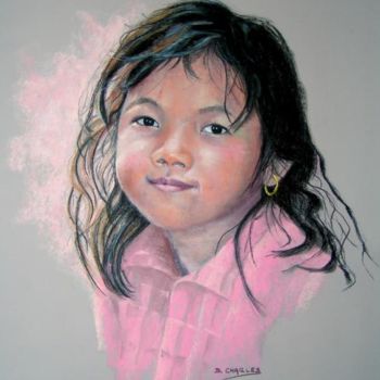 Peinture intitulée "DOAN, petite cambod…" par Brigitte Charles, Œuvre d'art originale, Huile
