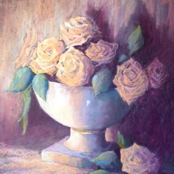 Pintura intitulada "ECRIN DE ROSES" por Brigitte Charles, Obras de arte originais