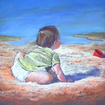 Painting titled "Le Petit Crapaud" by Brigitte Charles, Original Artwork, Pastel