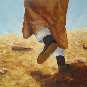 Peinture intitulée "Marche dans le dése…" par Brigitte Grange, Œuvre d'art originale