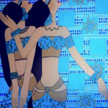 Peinture intitulée "Danseuses à La Mamo…" par Brigitte Jeanneau Bonnet, Œuvre d'art originale, Acrylique Monté sur Châssis e…