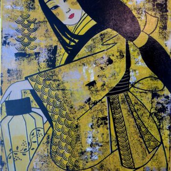 Peinture intitulée "Kiyo" par Brigitte Jeanneau Bonnet, Œuvre d'art originale, Acrylique Monté sur Châssis en bois