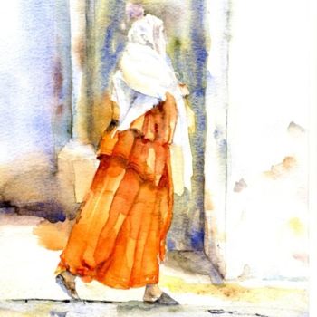 Painting titled "Tunisienne" by Brigitte Klein, Original Artwork, Oil