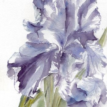 Painting titled "Iris de Bercy" by Brigitte Klein, Original Artwork, Oil