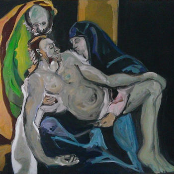 Painting titled "Religion" by Brigitte Starckmann, Original Artwork, Oil