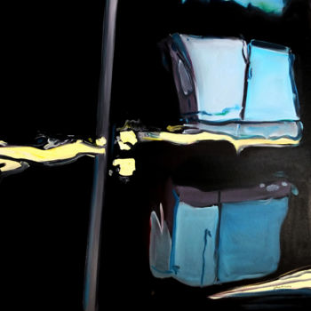 Картина под названием "Reflet de nuit" - Brigitte Starckmann, Подлинное произведение искусства, Масло