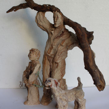 Sculpture intitulée "Les ramasseurs de b…" par Brigitt Fleury, Œuvre d'art originale, Céramique