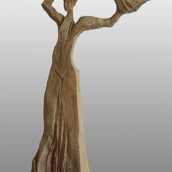 Sculpture intitulée "La fauconnière / th…" par Brigitt Fleury, Œuvre d'art originale, Céramique