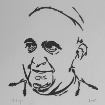 Drawing titled "Pope Francis" by David Brigman, Original Artwork, Marker