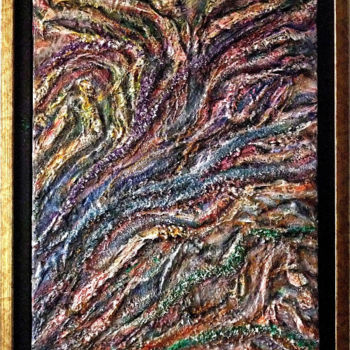 Painting titled "Effet roche" by Jean-Jacques Briquet, Original Artwork, Oil Mounted on Wood Stretcher frame