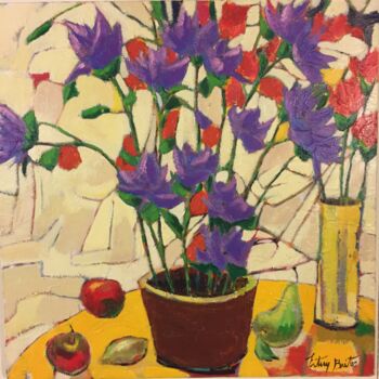 Картина под названием "lilas violette" - Esteves Brito, Подлинное произведение искусства, Акрил