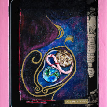 Pittura intitolato "Twinned Planets" da Brittany Ellis, Opera d'arte originale, Acrilico