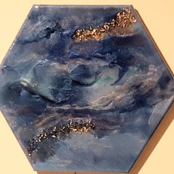 Malerei mit dem Titel "AEGEAN BLUE" von Joanna Armstrong (JoJo), Original-Kunstwerk, Pigmente